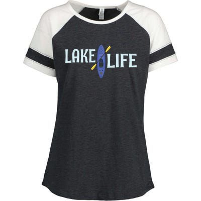 Lake Life Blue Kayak Gift Enza Ladies Jersey Colorblock Tee