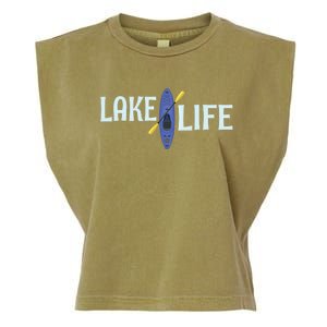 Lake Life Blue Kayak Gift Garment-Dyed Women's Muscle Tee