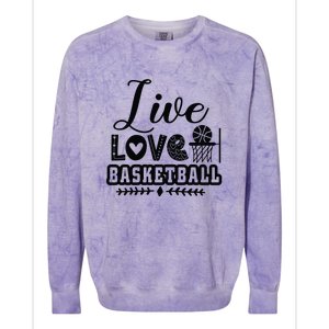 Live Love Basketball Gift For Basketball Fan Team Sport Bball Colorblast Crewneck Sweatshirt