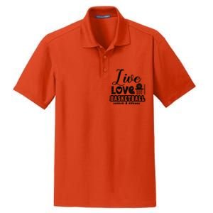 Live Love Basketball Gift For Basketball Fan Team Sport Bball Dry Zone Grid Polo