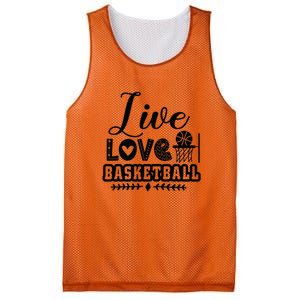 Live Love Basketball Gift For Basketball Fan Team Sport Bball Mesh Reversible Basketball Jersey Tank