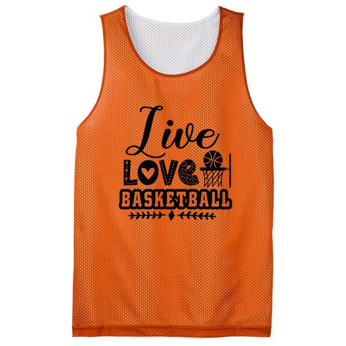 Live Love Basketball Gift For Basketball Fan Team Sport Bball Mesh Reversible Basketball Jersey Tank