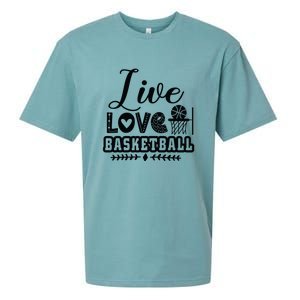 Live Love Basketball Gift For Basketball Fan Team Sport Bball Sueded Cloud Jersey T-Shirt