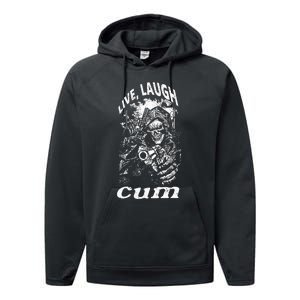 Live Laugh Cum Reaper Funny Performance Fleece Hoodie