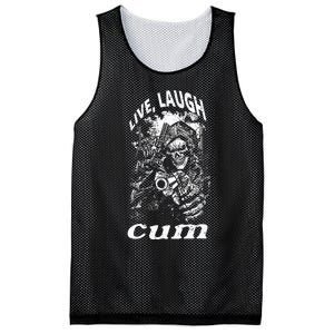 Live Laugh Cum Reaper Funny Mesh Reversible Basketball Jersey Tank