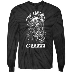 Live Laugh Cum Reaper Funny Tie-Dye Long Sleeve Shirt