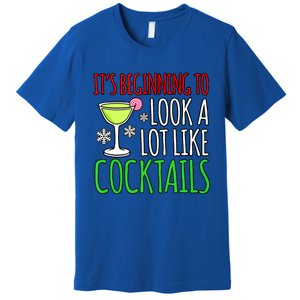 Look Like Cocktails Fun Merry Christmas Santa Gnomes Graphic Tank Top Premium T-Shirt