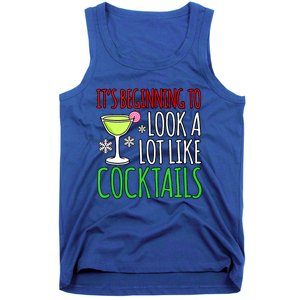 Look Like Cocktails Fun Merry Christmas Santa Gnomes Graphic Tank Top Tank Top