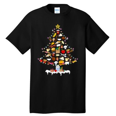 Lunch Lady Christmas Tree Merry Christmas Cafeteria Crew Tall T-Shirt