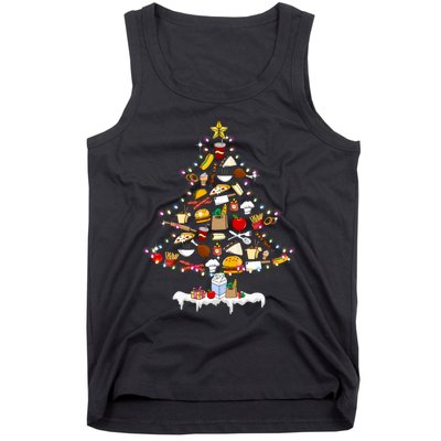 Lunch Lady Christmas Tree Merry Christmas Cafeteria Crew Tank Top