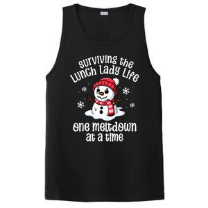 Lunch Lady Christmas One Meltdown At A Time Snowman Winter PosiCharge Competitor Tank