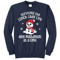 Lunch Lady Christmas One Meltdown At A Time Snowman Winter Sweatshirt