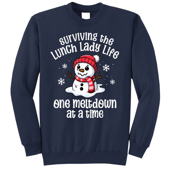 Lunch Lady Christmas One Meltdown At A Time Snowman Winter Sweatshirt