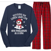 Lunch Lady Christmas One Meltdown At A Time Snowman Winter Long Sleeve Pajama Set