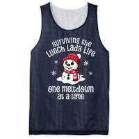 Lunch Lady Christmas One Meltdown At A Time Snowman Winter Mesh Reversible Basketball Jersey Tank