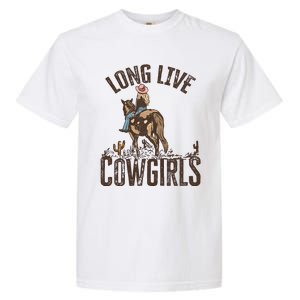 Long Love Cowgirls Riding Horse Horsing Gift Idea Trending Garment-Dyed Heavyweight T-Shirt