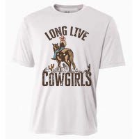 Long Love Cowgirls Riding Horse Horsing Gift Idea Trending Cooling Performance Crew T-Shirt