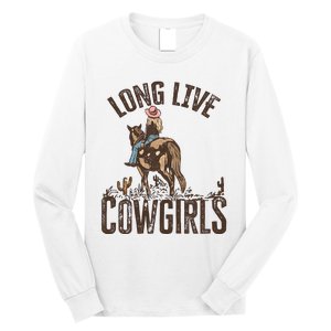 Long Love Cowgirls Riding Horse Horsing Gift Idea Trending Long Sleeve Shirt