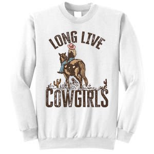 Long Love Cowgirls Riding Horse Horsing Gift Idea Trending Sweatshirt