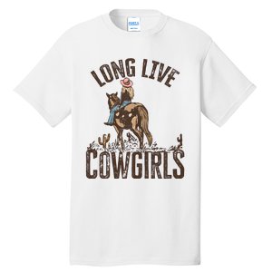 Long Love Cowgirls Riding Horse Horsing Gift Idea Trending Tall T-Shirt