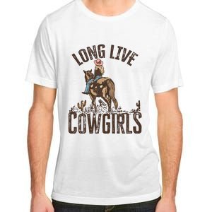 Long Love Cowgirls Riding Horse Horsing Gift Idea Trending Adult ChromaSoft Performance T-Shirt