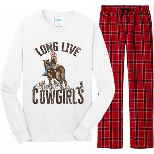 Long Love Cowgirls Riding Horse Horsing Gift Idea Trending Long Sleeve Pajama Set