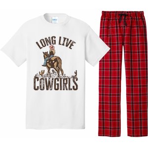 Long Love Cowgirls Riding Horse Horsing Gift Idea Trending Pajama Set