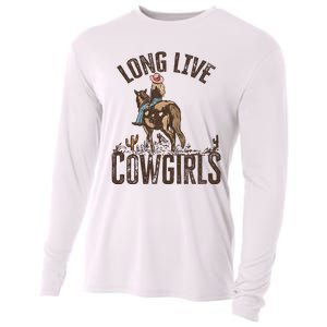 Long Love Cowgirls Riding Horse Horsing Gift Idea Trending Cooling Performance Long Sleeve Crew