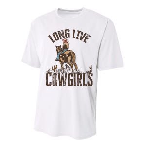 Long Love Cowgirls Riding Horse Horsing Gift Idea Trending Performance Sprint T-Shirt