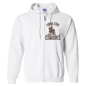 Long Love Cowgirls Riding Horse Horsing Gift Idea Trending Full Zip Hoodie