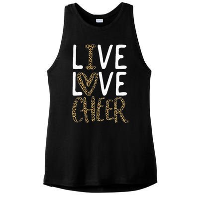 Live Love Cheer Cheerleading Cheerleader Cheer Ladies PosiCharge Tri-Blend Wicking Tank