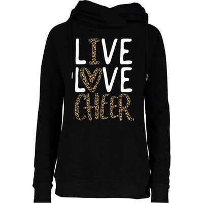 Live Love Cheer Cheerleading Cheerleader Cheer Womens Funnel Neck Pullover Hood