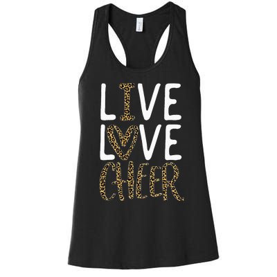 Live Love Cheer Cheerleading Cheerleader Cheer Women's Racerback Tank