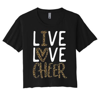 Live Love Cheer Cheerleading Cheerleader Cheer Women's Crop Top Tee