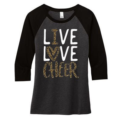 Live Love Cheer Cheerleading Cheerleader Cheer Women's Tri-Blend 3/4-Sleeve Raglan Shirt