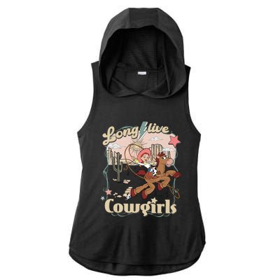 Long Live Cowgirls Funny Cute Western Girl Ladies PosiCharge Tri-Blend Wicking Draft Hoodie Tank