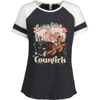 Long Live Cowgirls Funny Cute Western Girl Enza Ladies Jersey Colorblock Tee