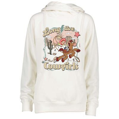 Long Live Cowgirls Funny Cute Western Girl Womens Funnel Neck Pullover Hood