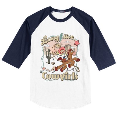 Long Live Cowgirls Funny Cute Western Girl Baseball Sleeve Shirt