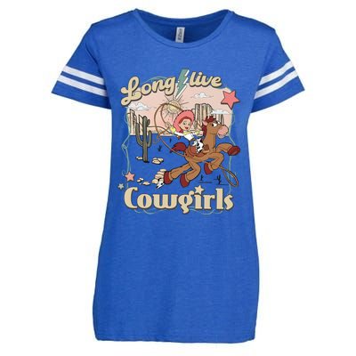 Long Live Cowgirls Funny Cute Western Girl Enza Ladies Jersey Football T-Shirt