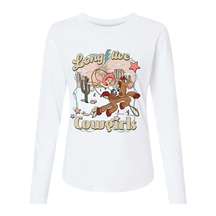 Long Live Cowgirls Funny Cute Western Girl Womens Cotton Relaxed Long Sleeve T-Shirt