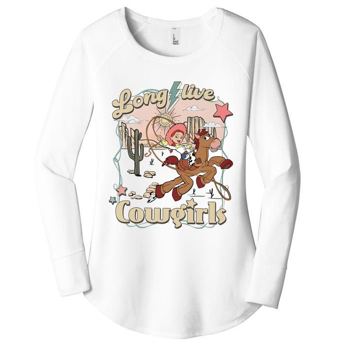 Long Live Cowgirls Funny Cute Western Girl Women's Perfect Tri Tunic Long Sleeve Shirt