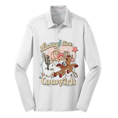 Long Live Cowgirls Funny Cute Western Girl Silk Touch Performance Long Sleeve Polo