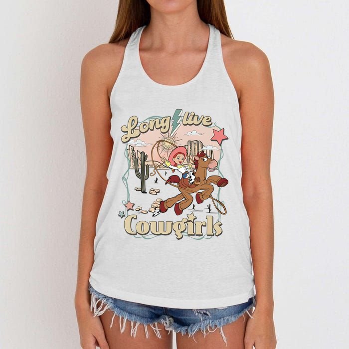 Long Live Cowgirls Funny Cute Western Girl Women's Knotted Racerback Tank