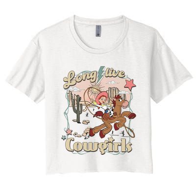 Long Live Cowgirls Funny Cute Western Girl Women's Crop Top Tee