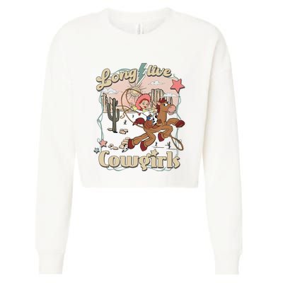 Long Live Cowgirls Funny Cute Western Girl Cropped Pullover Crew