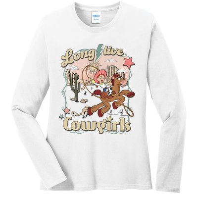 Long Live Cowgirls Funny Cute Western Girl Ladies Long Sleeve Shirt