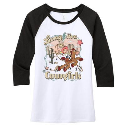 Long Live Cowgirls Funny Cute Western Girl Women's Tri-Blend 3/4-Sleeve Raglan Shirt