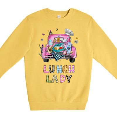 Lunch Lady Cute Truck Lunch Ladies Squad Cafeteria Crew Premium Crewneck Sweatshirt