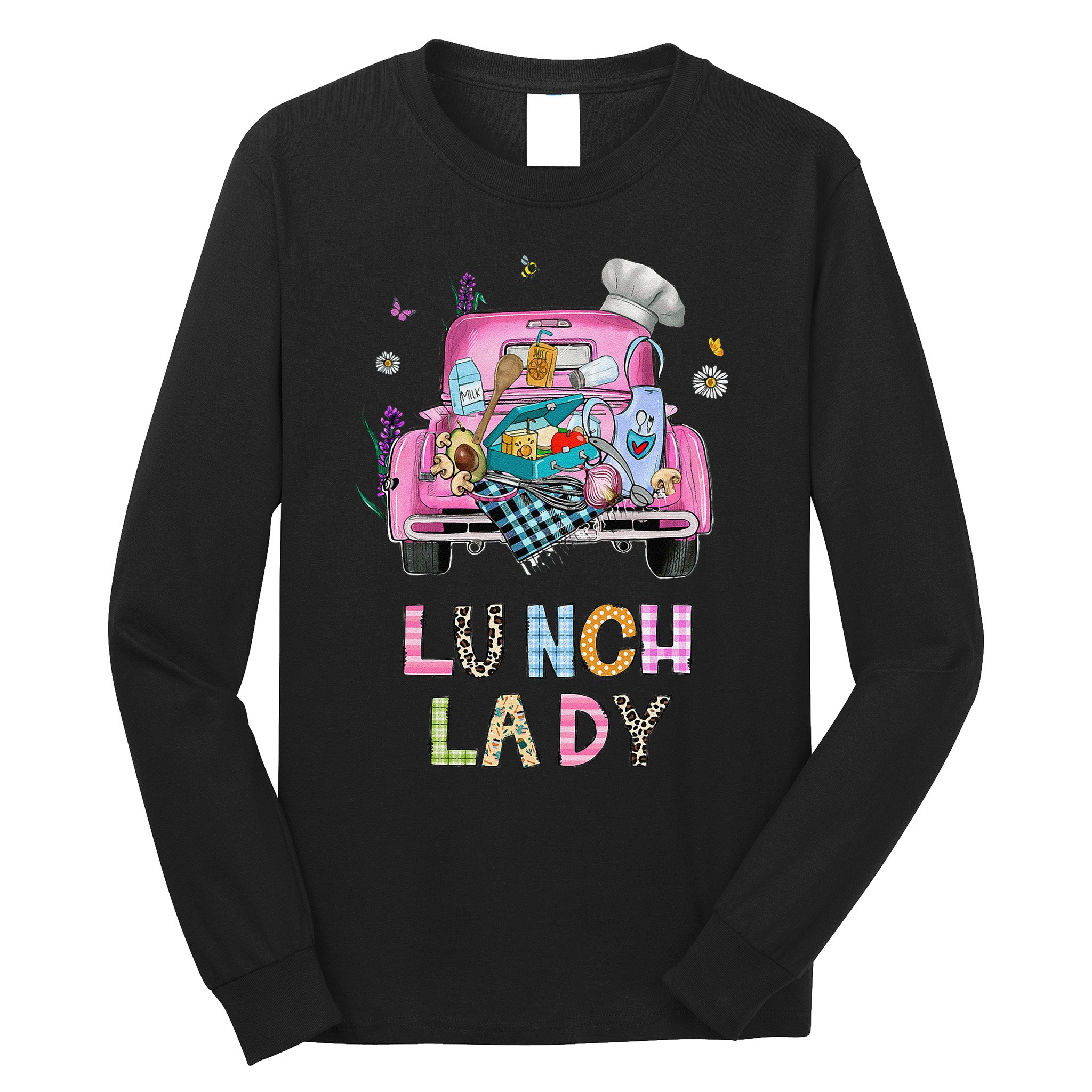 Lunch Lady Cute Truck Lunch Ladies Squad Cafeteria Crew Long Sleeve Shirt